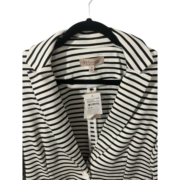 NWT  Philosophy Black & White Striped Women’s Blazer – Size Medium - Picture 2 of 6